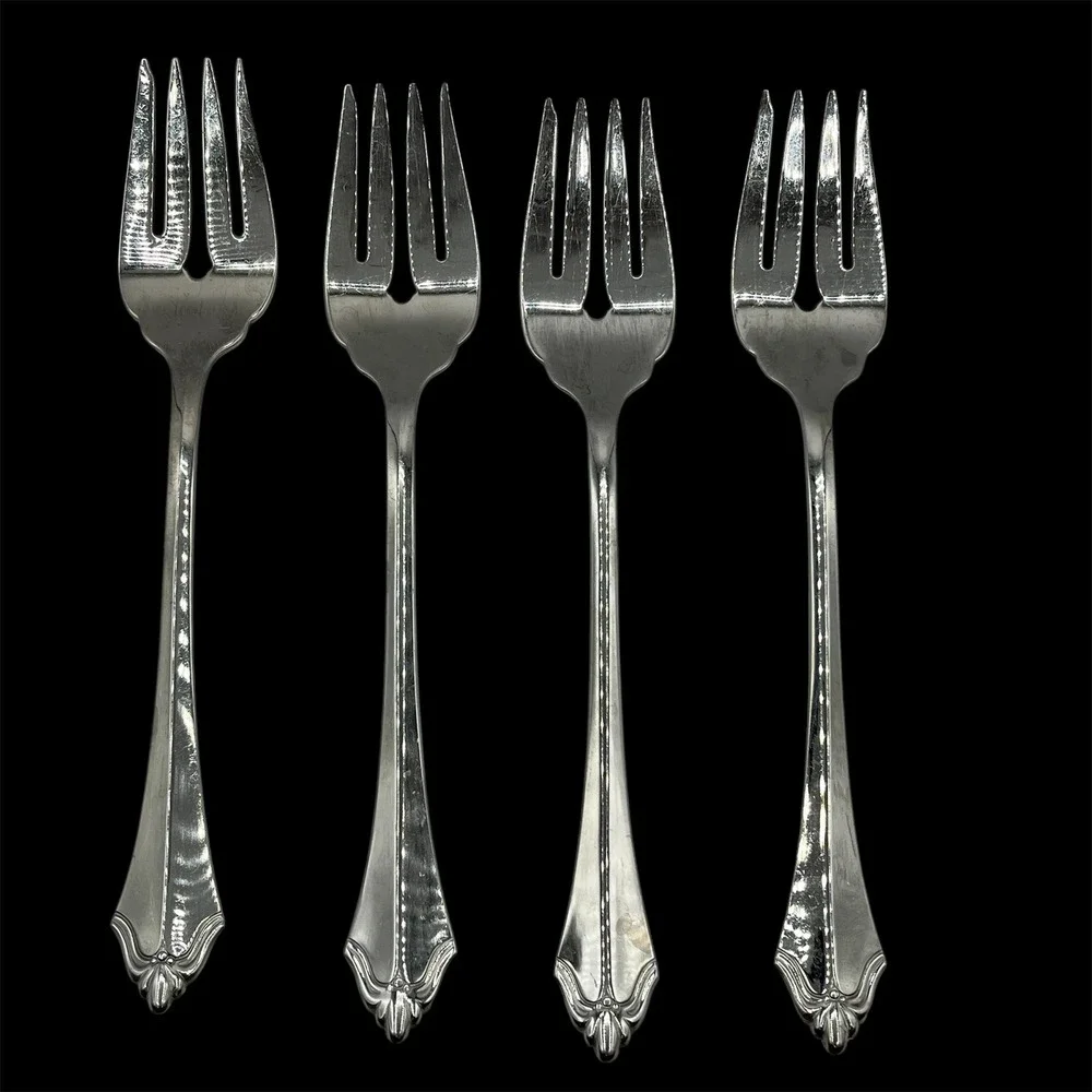 Oneida Community Stainless Kenwood Salad Cocktail Seafood Forks Set of 4 6 inch